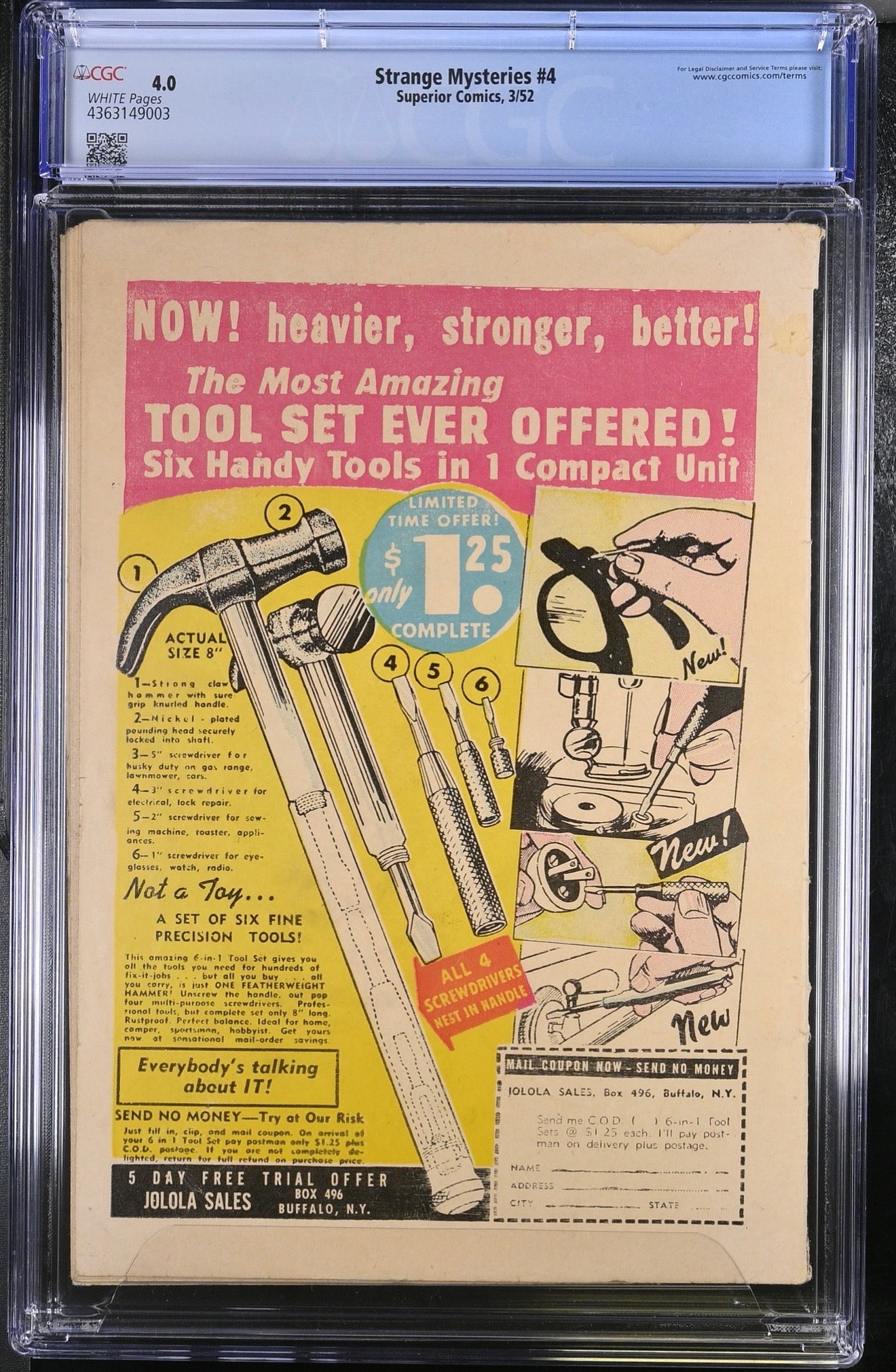 Strange Mysteries #4 CGC 4.0