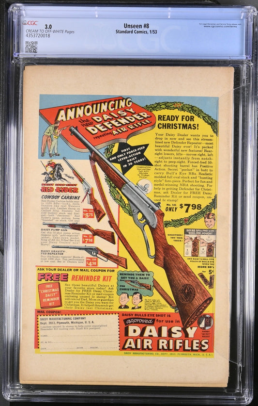 Unseen #8 CGC 3.0