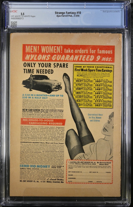 Strange Fantasy #10 CGC 2.5