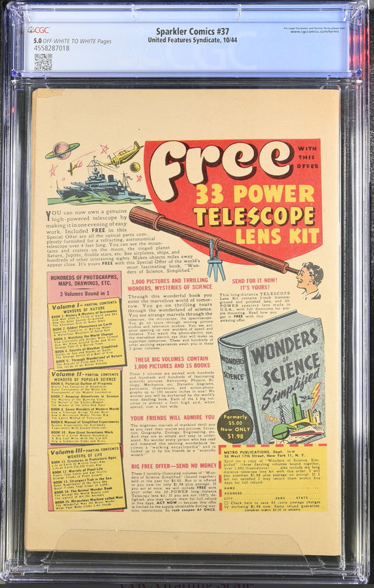 Sparkler Comics #37 CGC 5.0